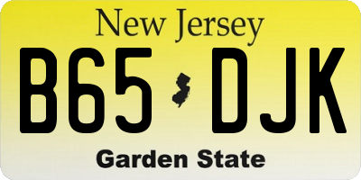 NJ license plate B65DJK