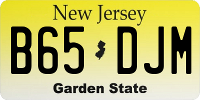 NJ license plate B65DJM