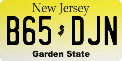 NJ license plate B65DJN