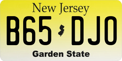 NJ license plate B65DJO