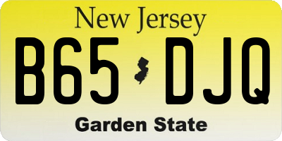 NJ license plate B65DJQ