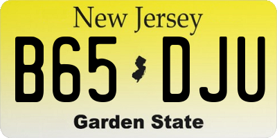 NJ license plate B65DJU