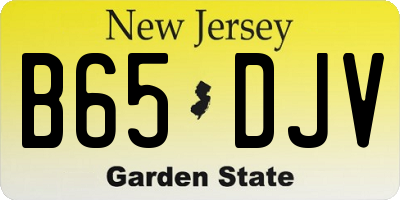 NJ license plate B65DJV