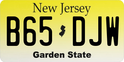 NJ license plate B65DJW