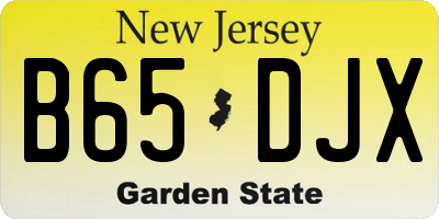 NJ license plate B65DJX