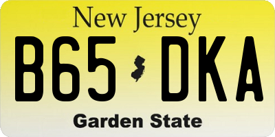NJ license plate B65DKA