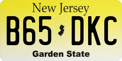 NJ license plate B65DKC