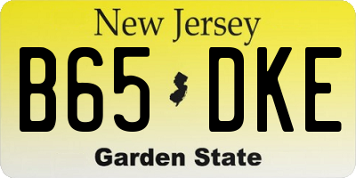 NJ license plate B65DKE
