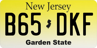 NJ license plate B65DKF