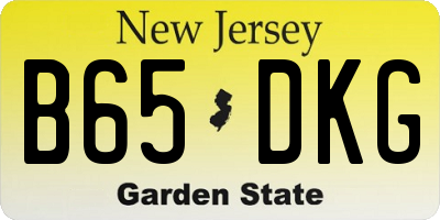 NJ license plate B65DKG