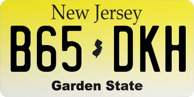 NJ license plate B65DKH