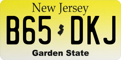 NJ license plate B65DKJ