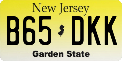 NJ license plate B65DKK