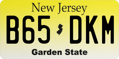 NJ license plate B65DKM