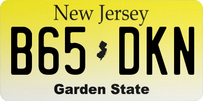 NJ license plate B65DKN