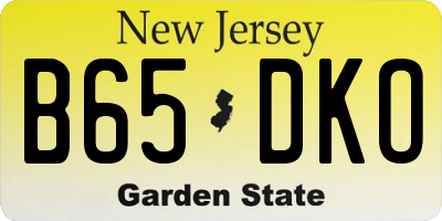 NJ license plate B65DKO