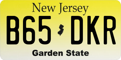 NJ license plate B65DKR