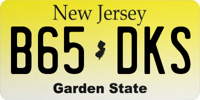 NJ license plate B65DKS