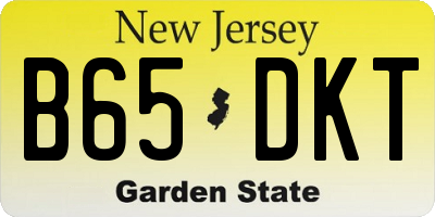 NJ license plate B65DKT