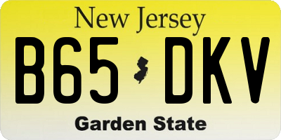 NJ license plate B65DKV