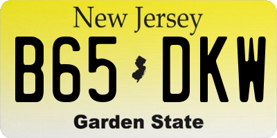 NJ license plate B65DKW