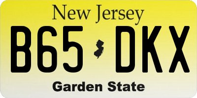 NJ license plate B65DKX
