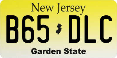 NJ license plate B65DLC