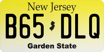 NJ license plate B65DLQ
