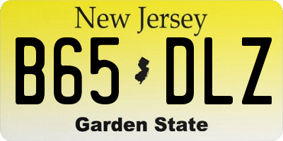 NJ license plate B65DLZ