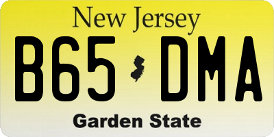 NJ license plate B65DMA