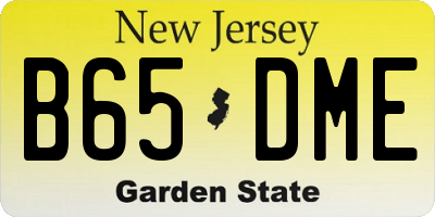 NJ license plate B65DME