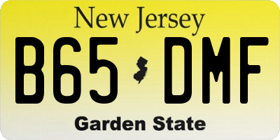 NJ license plate B65DMF