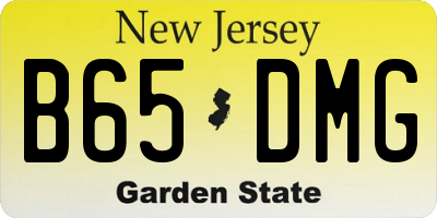 NJ license plate B65DMG