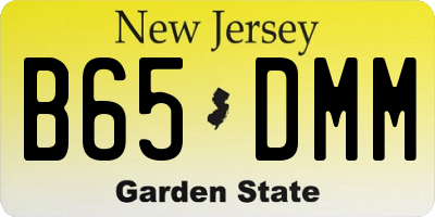 NJ license plate B65DMM