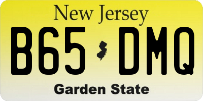 NJ license plate B65DMQ