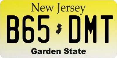 NJ license plate B65DMT