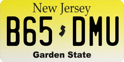 NJ license plate B65DMU