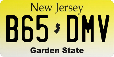 NJ license plate B65DMV