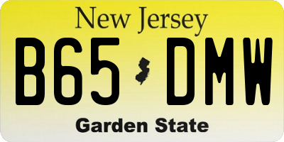 NJ license plate B65DMW