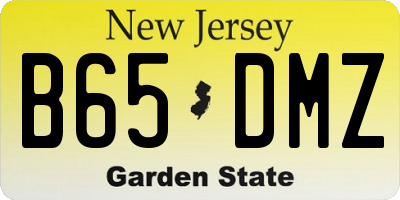 NJ license plate B65DMZ