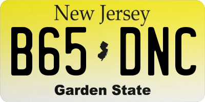 NJ license plate B65DNC