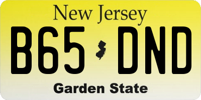 NJ license plate B65DND