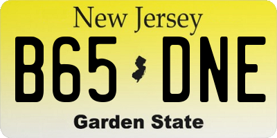 NJ license plate B65DNE