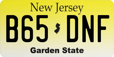 NJ license plate B65DNF