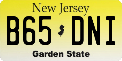 NJ license plate B65DNI