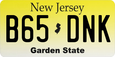NJ license plate B65DNK