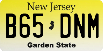 NJ license plate B65DNM
