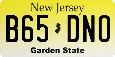 NJ license plate B65DNO