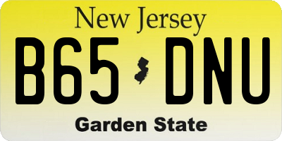 NJ license plate B65DNU