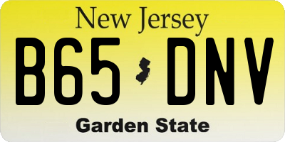 NJ license plate B65DNV